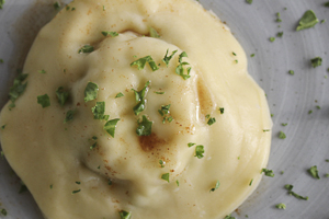 Ravioli alla Vernantina - Ravioli with leek and potato filling